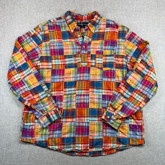 Ralph Lauren Other - Ralph Lauren Jay Madras Popover Shirt Men XL Patchwork Colorful Preppy Summer